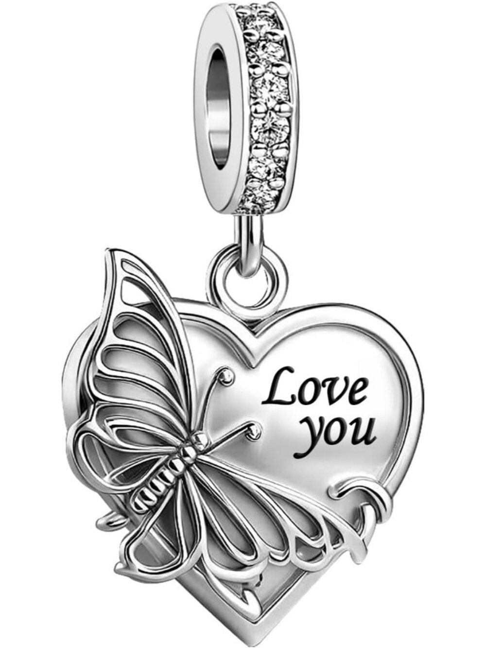 Women's Silver Love Christmas Halloween Compatible with Pandora Charm Bracelets
